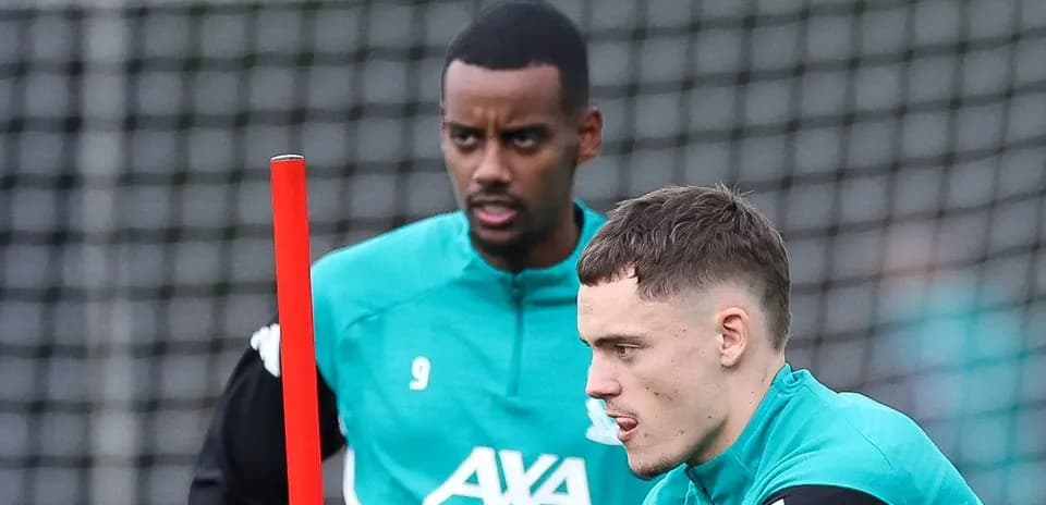 Two players in training session with equipment