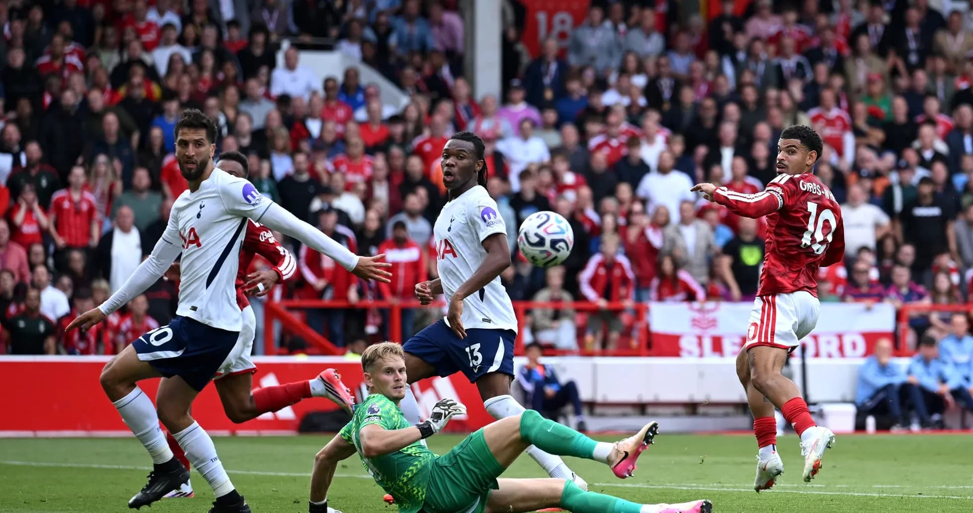 Nottingham Forest player shooting during match