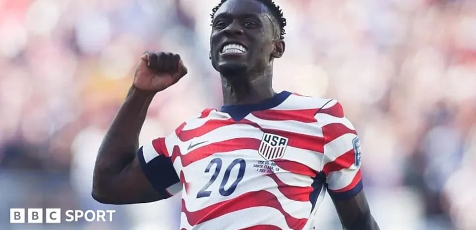 Player celebrating after scoring a goal for USA