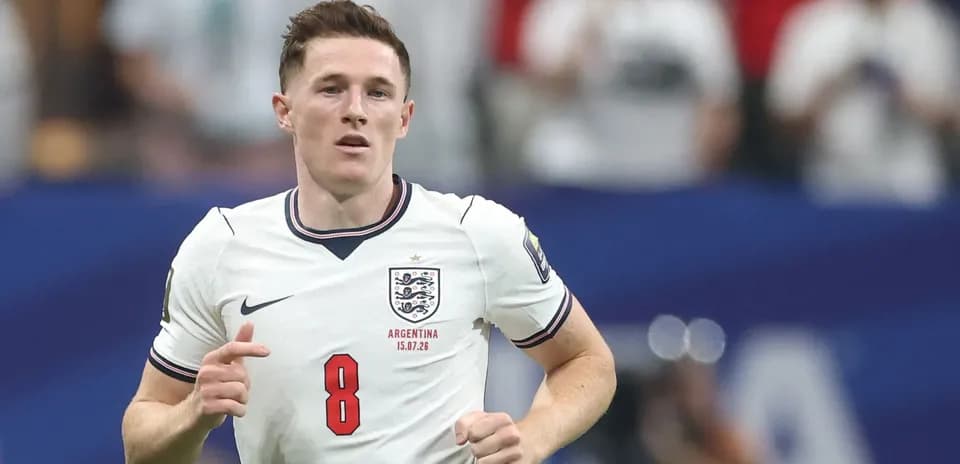 England player running during match against Argentina