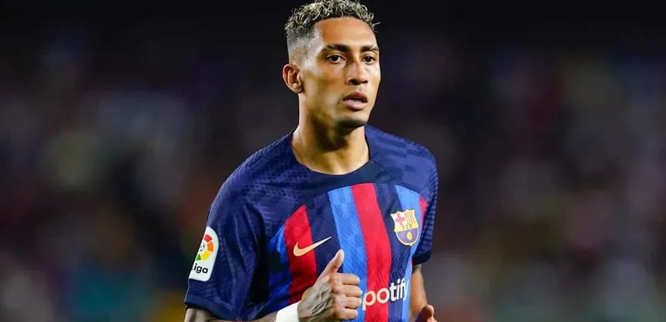 Player in Barcelona jersey during match action