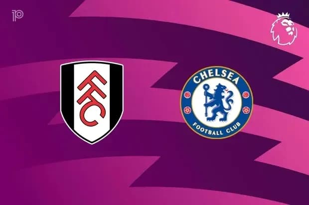 Logos of Fulham and Chelsea on purple background