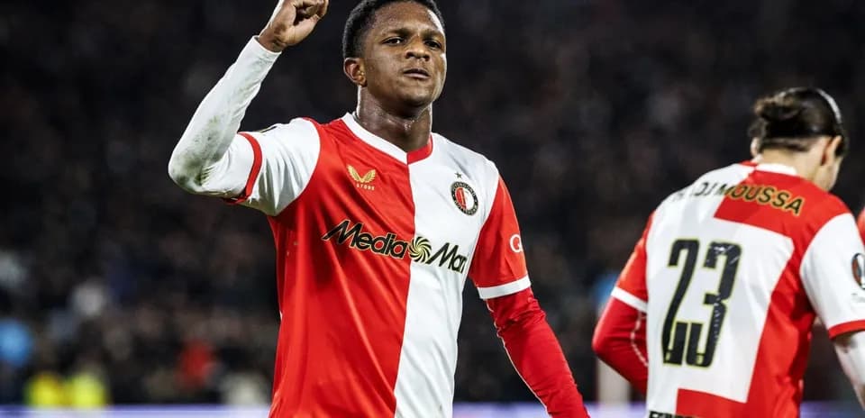 Feyenoord player celebrating a goal during match