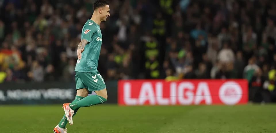 Player celebrating goal during Real Betis match