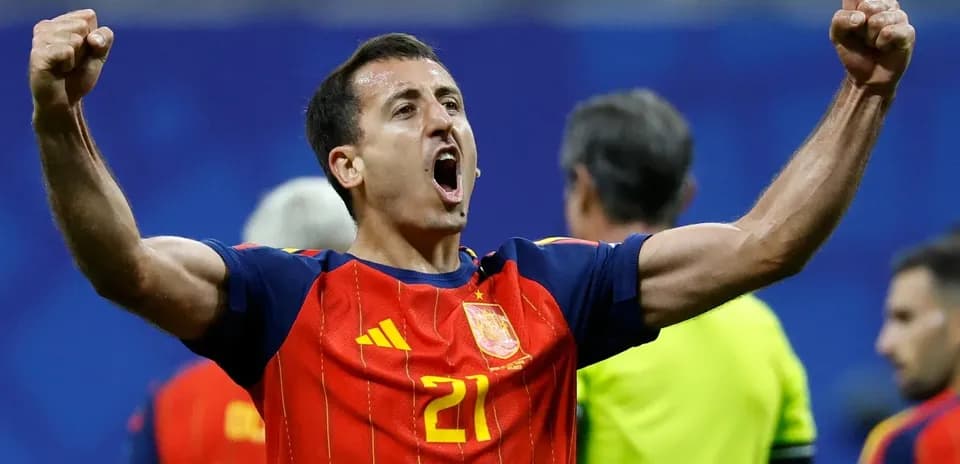 Player celebrating after a goal for Spain