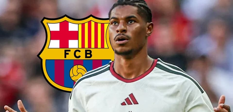 Player in jersey with Barcelona logo in background