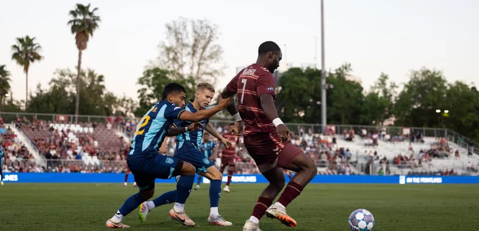 Players competing during Sacramento Republic match