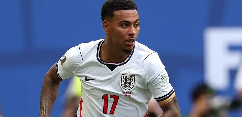 Player running during a football match for England
