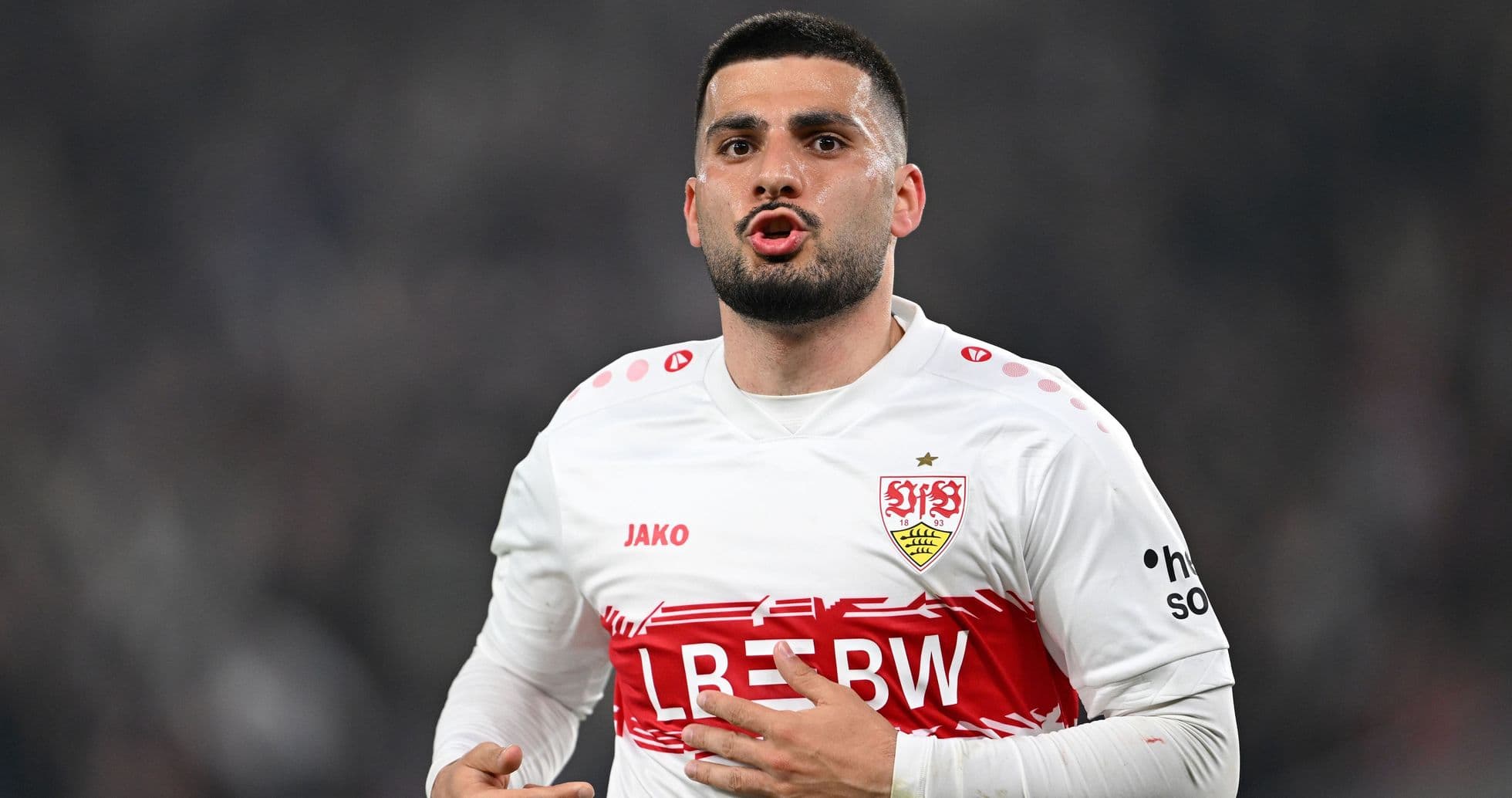 Player in Stuttgart jersey during match action
