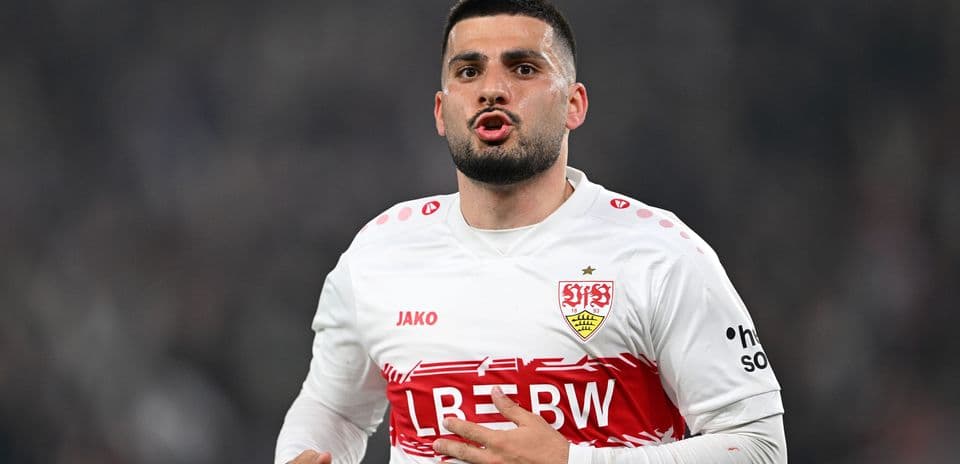 Player in Stuttgart jersey during match action