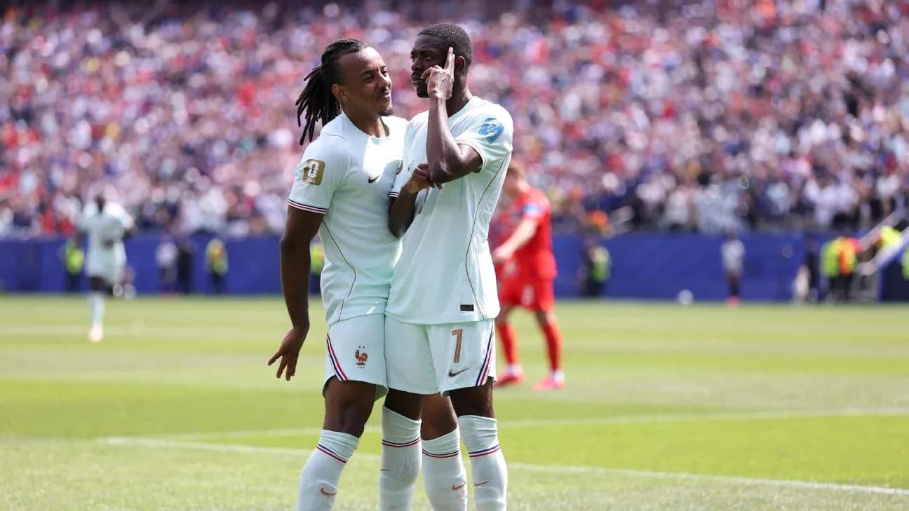 Two players celebrating a goal during match