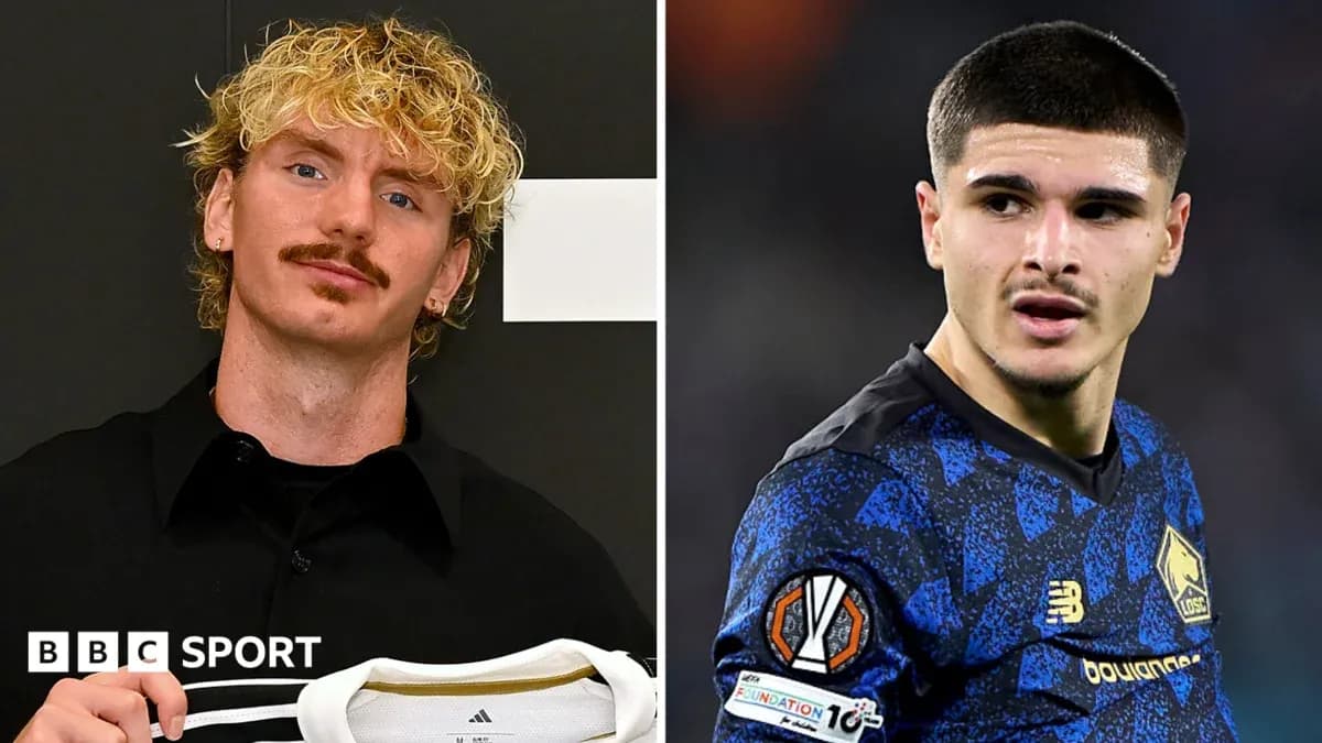 Two football players posing and playing in matches