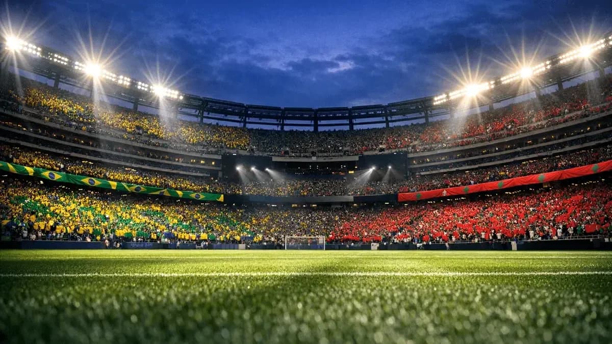 Stadium filled with Brazil and Morocco fans