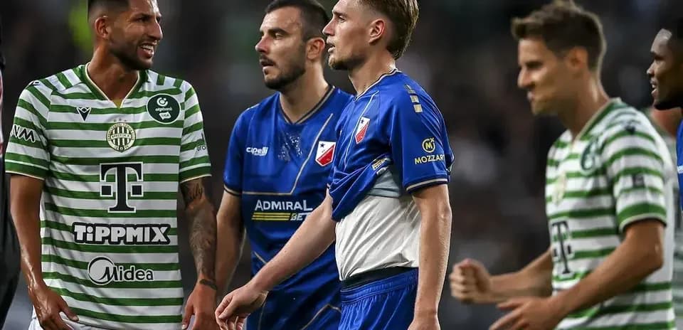 Ferencvarosi TC players during Europa League match