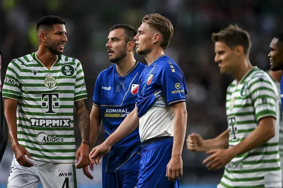 Ferencvarosi TC players during Europa League match
