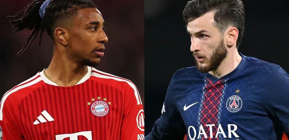Bayern Munich and PSG players facing each other