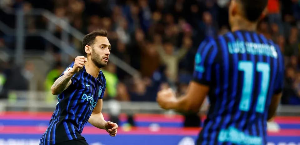 Inter player celebrating during Serie A match