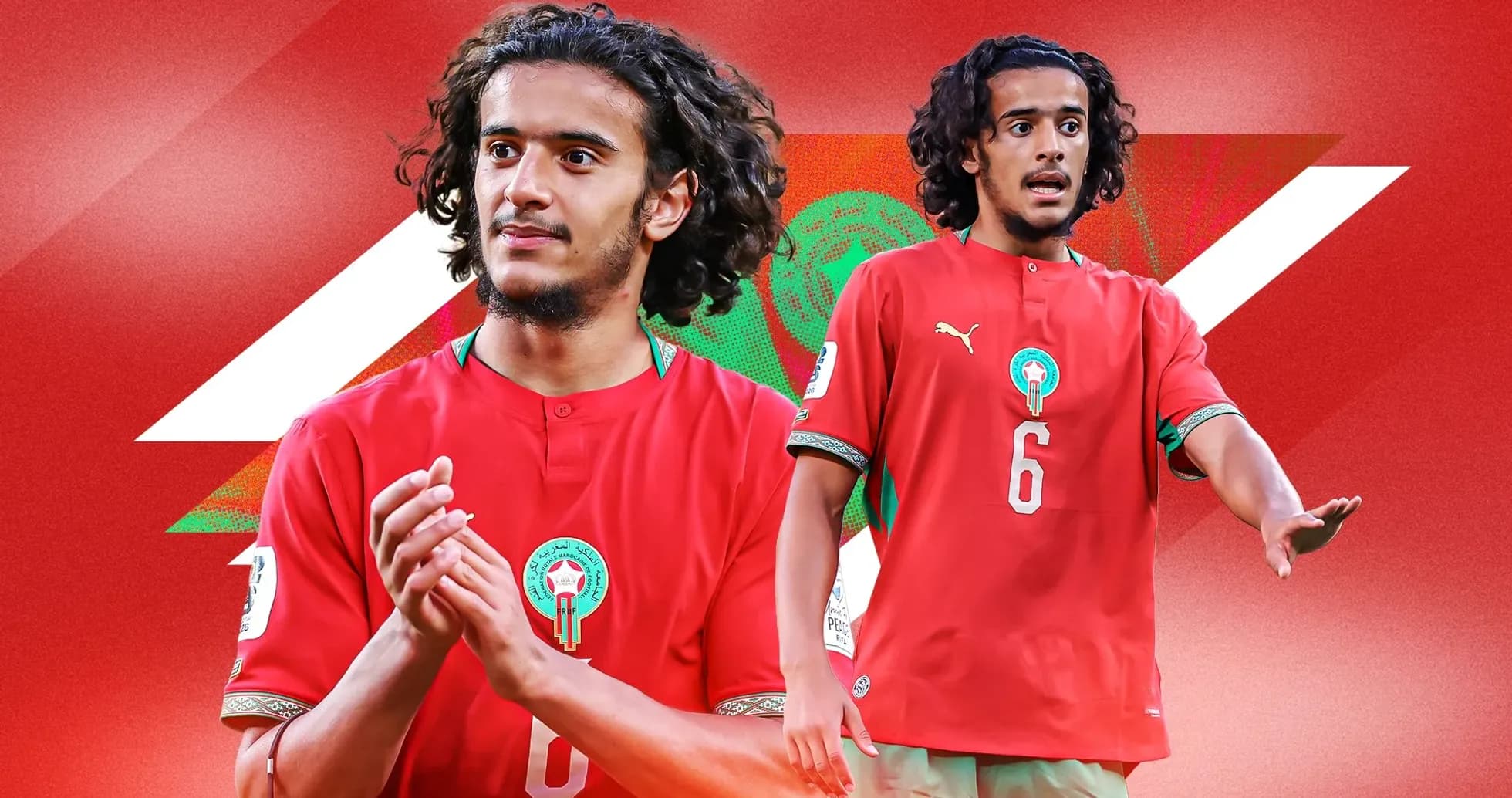 Player in Morocco jersey during promotional shoot