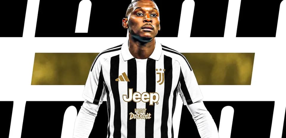 Player in Juventus jersey with sponsor logos