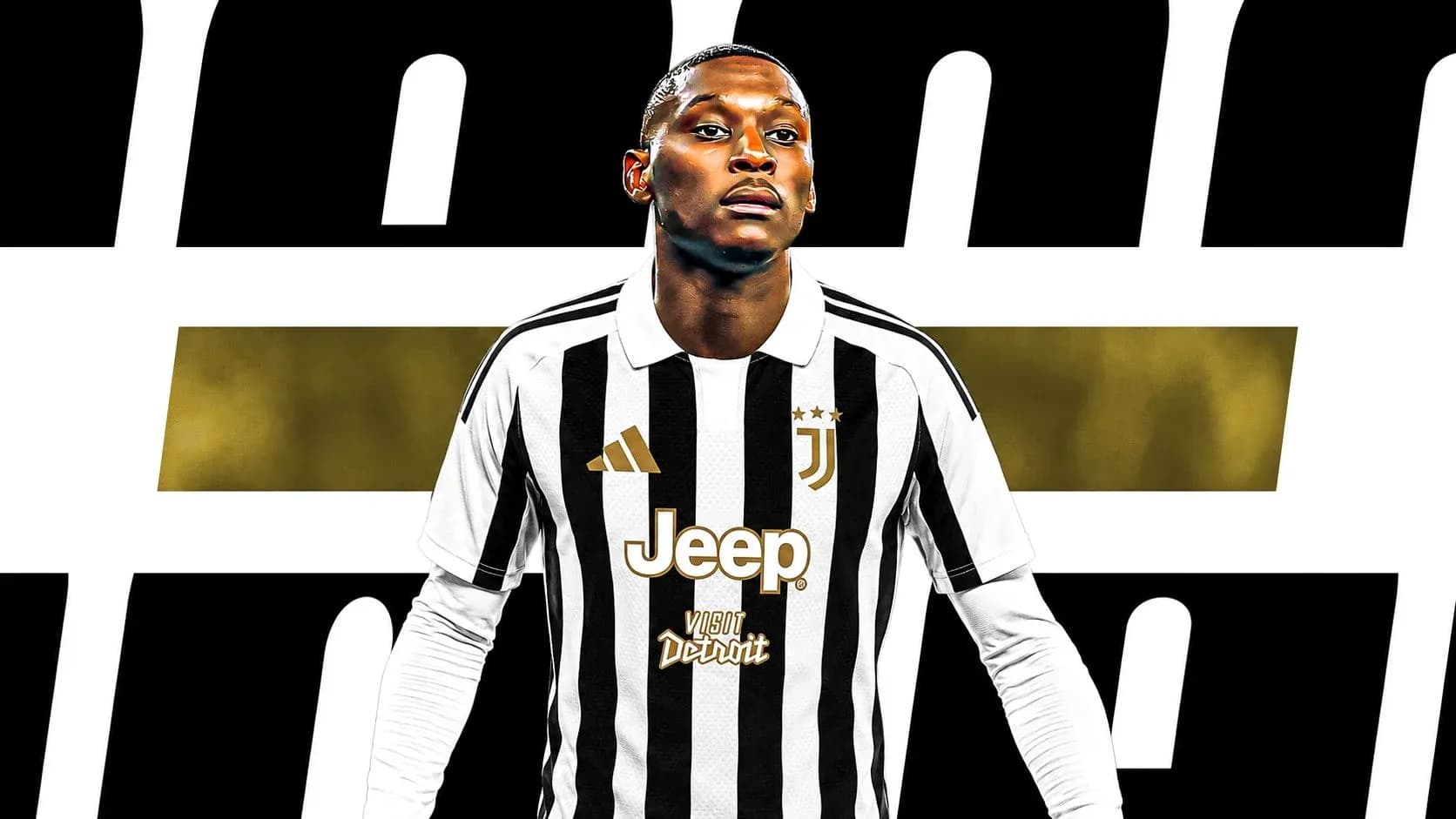 Player in Juventus jersey with sponsor logos
