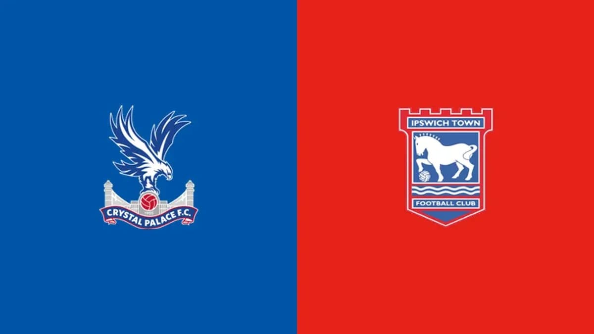 Logos of Crystal Palace and Ipswich Town football clubs