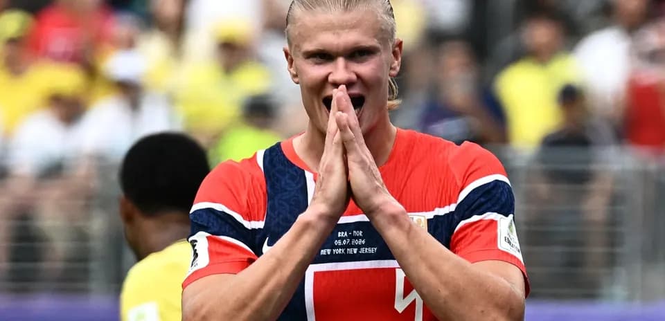 Player celebrating during match against Brazil