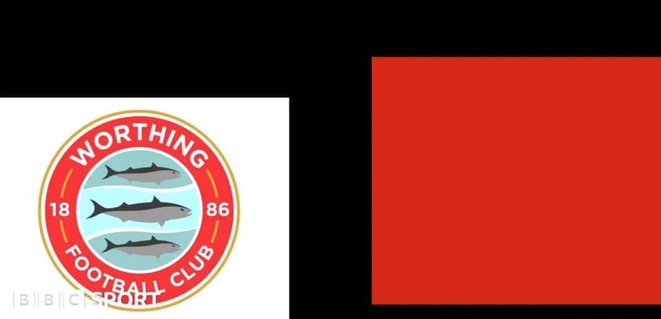 Worthing Football Club logo with BBC Sport branding