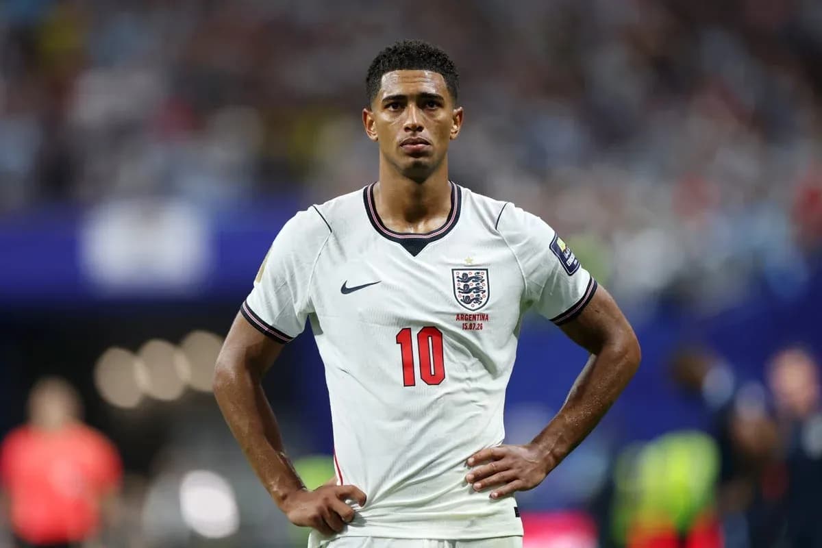 England player standing on the pitch during match