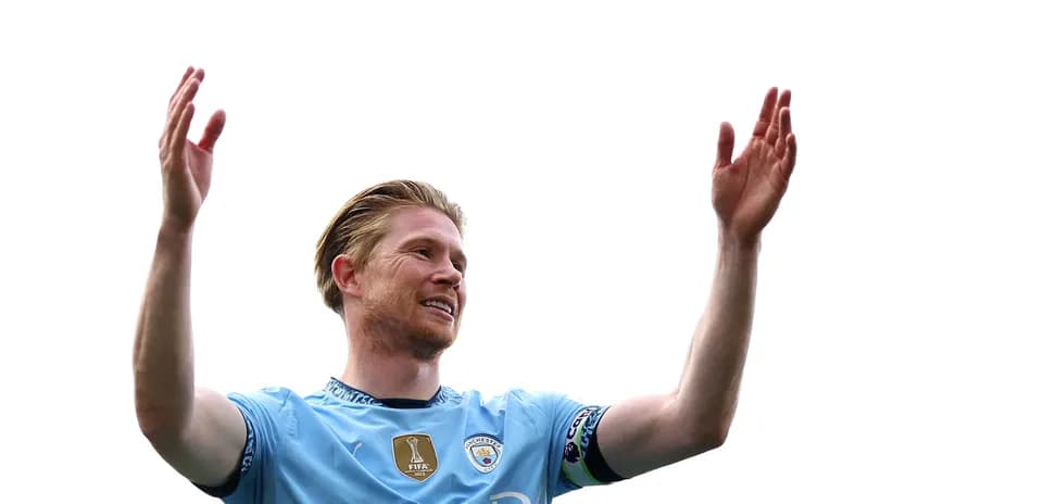 Player celebrating with raised arms on field