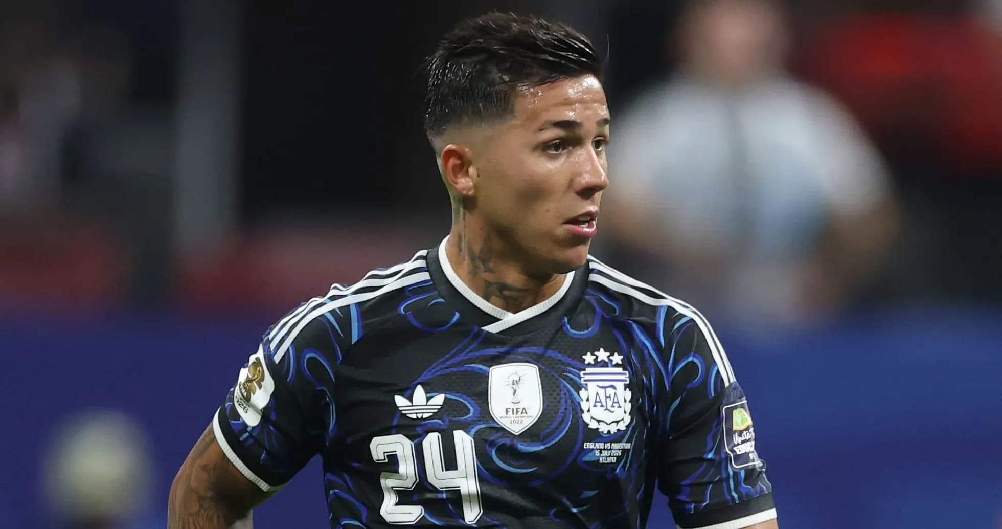 Player wearing Argentina jersey during match action