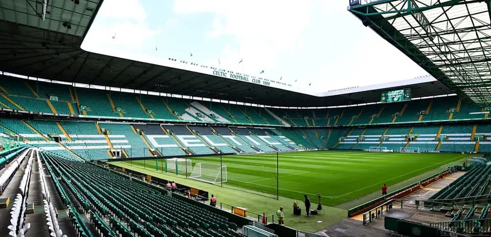 Celtic Park stadium interior with empty seating