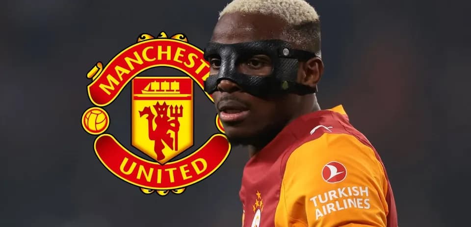 Player wearing mask during match with Manchester United logo