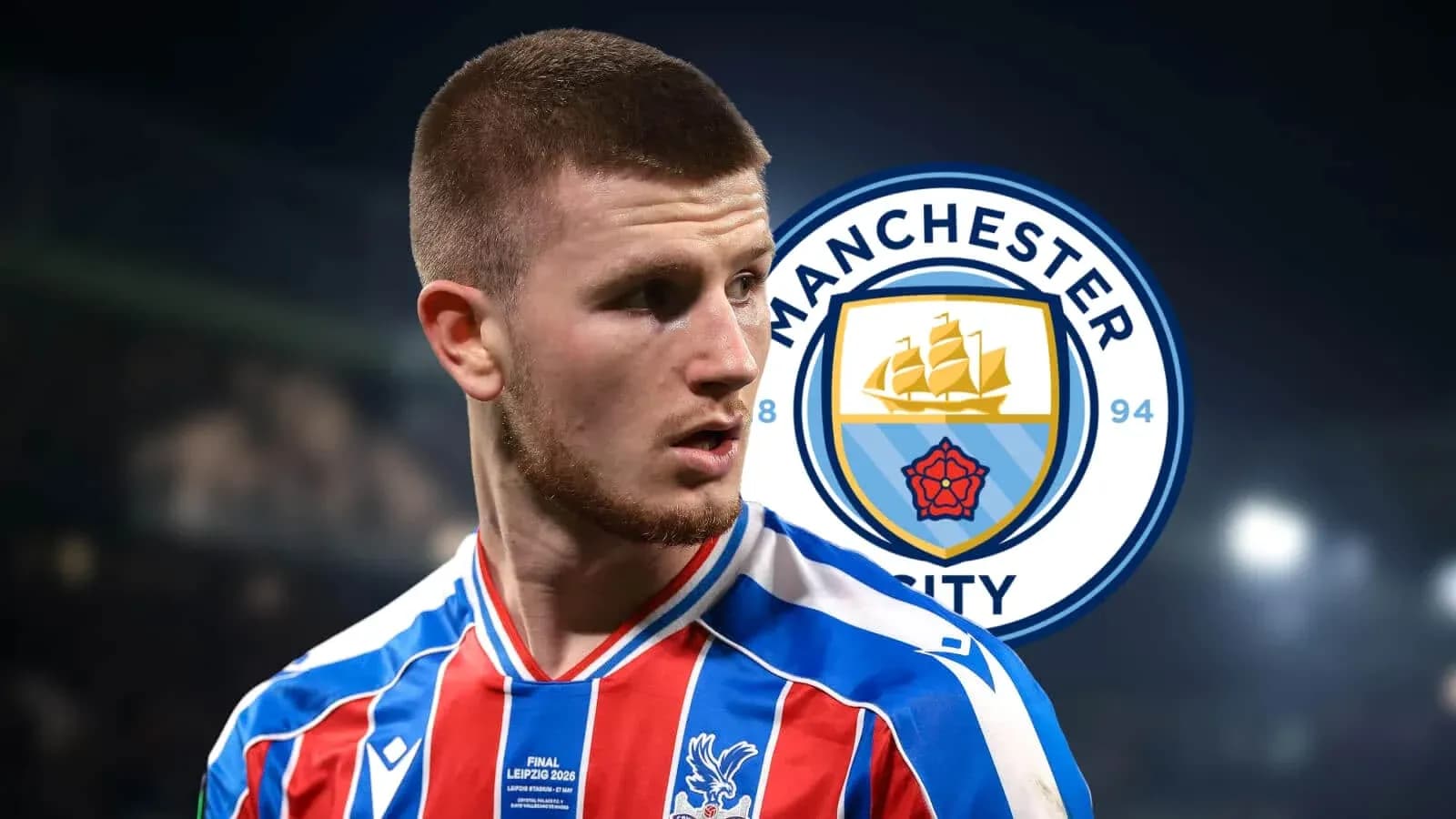 Player in Crystal Palace kit with Manchester City logo