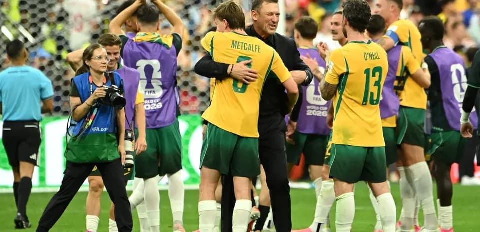 Australia players celebrating after match victory
