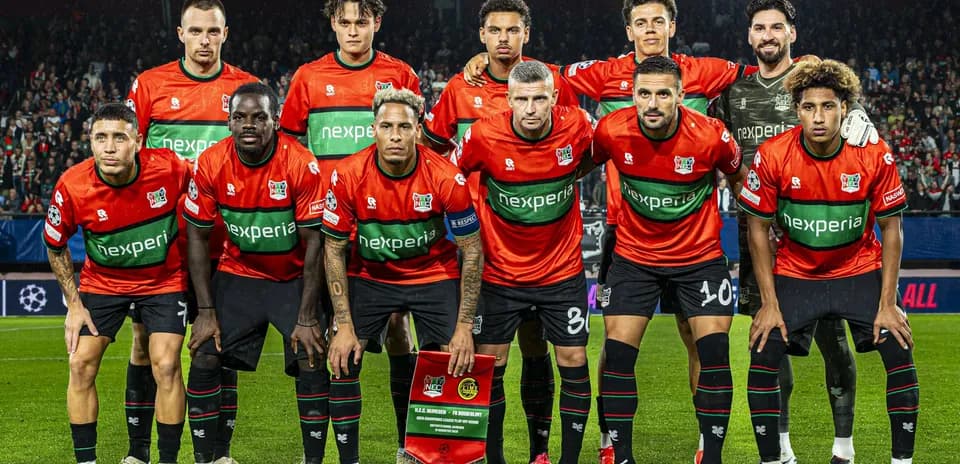 NEC Nijmegen team photo before UEFA match