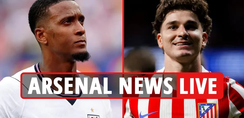 Two football players featured in Arsenal news graphic