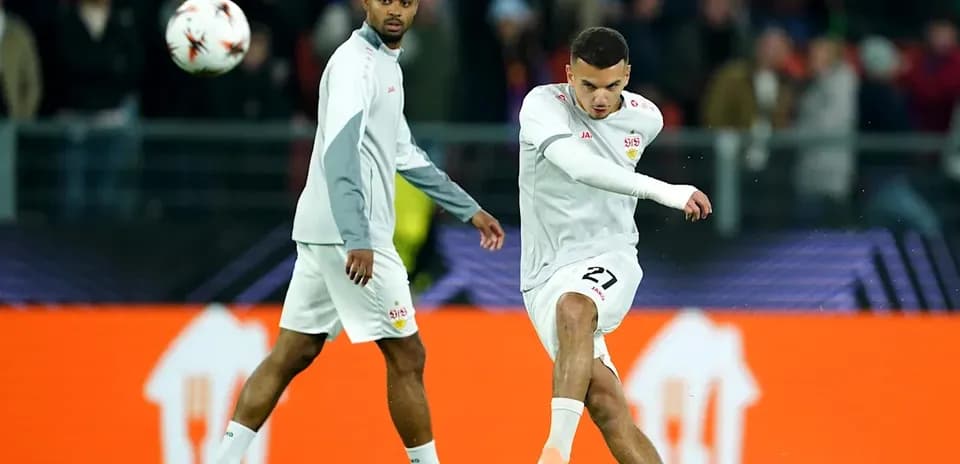 Player kicking the ball during warm-up session