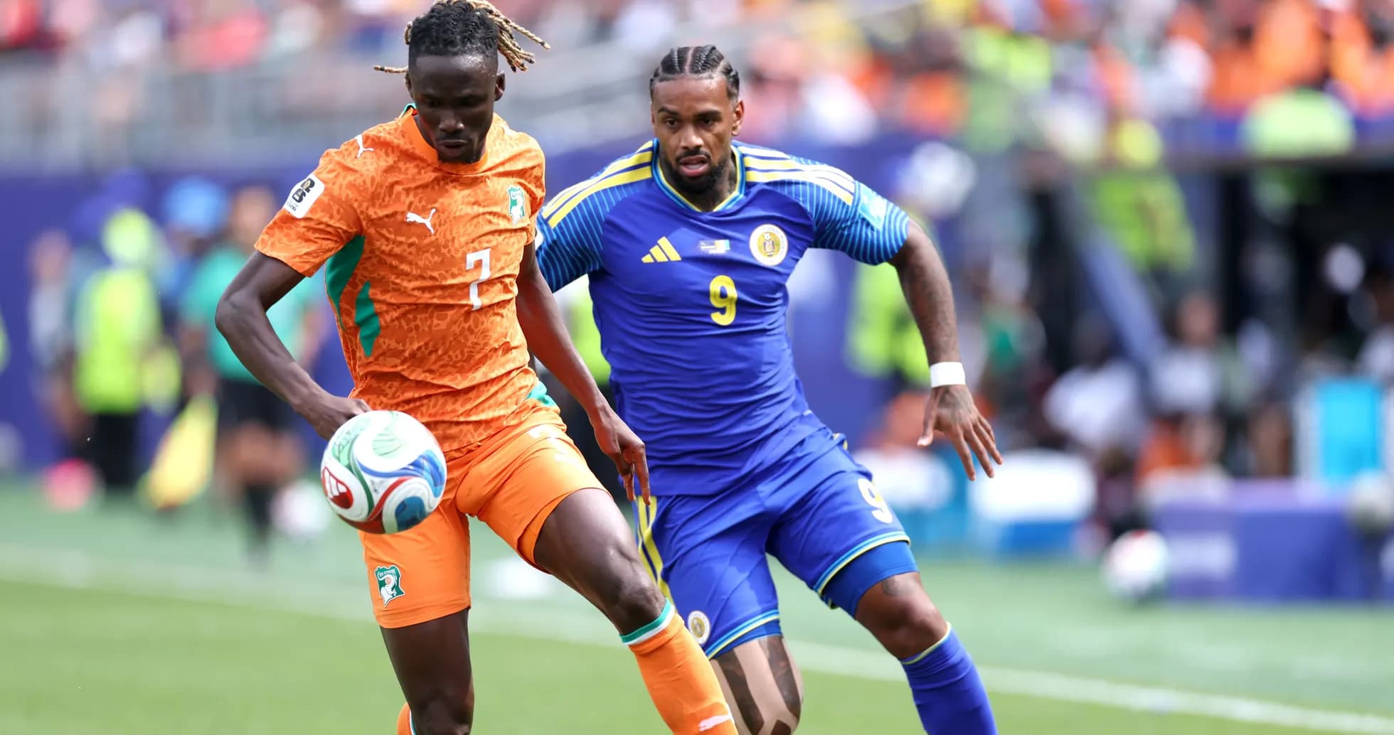 Player dribbling the ball during a match