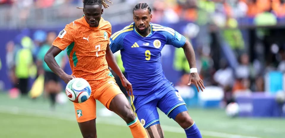 Player dribbling the ball during a match