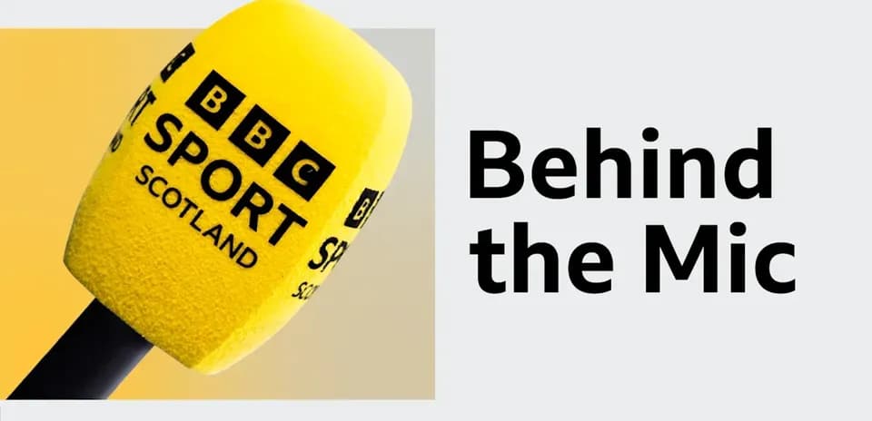 BBC Sport Scotland microphone on a yellow background