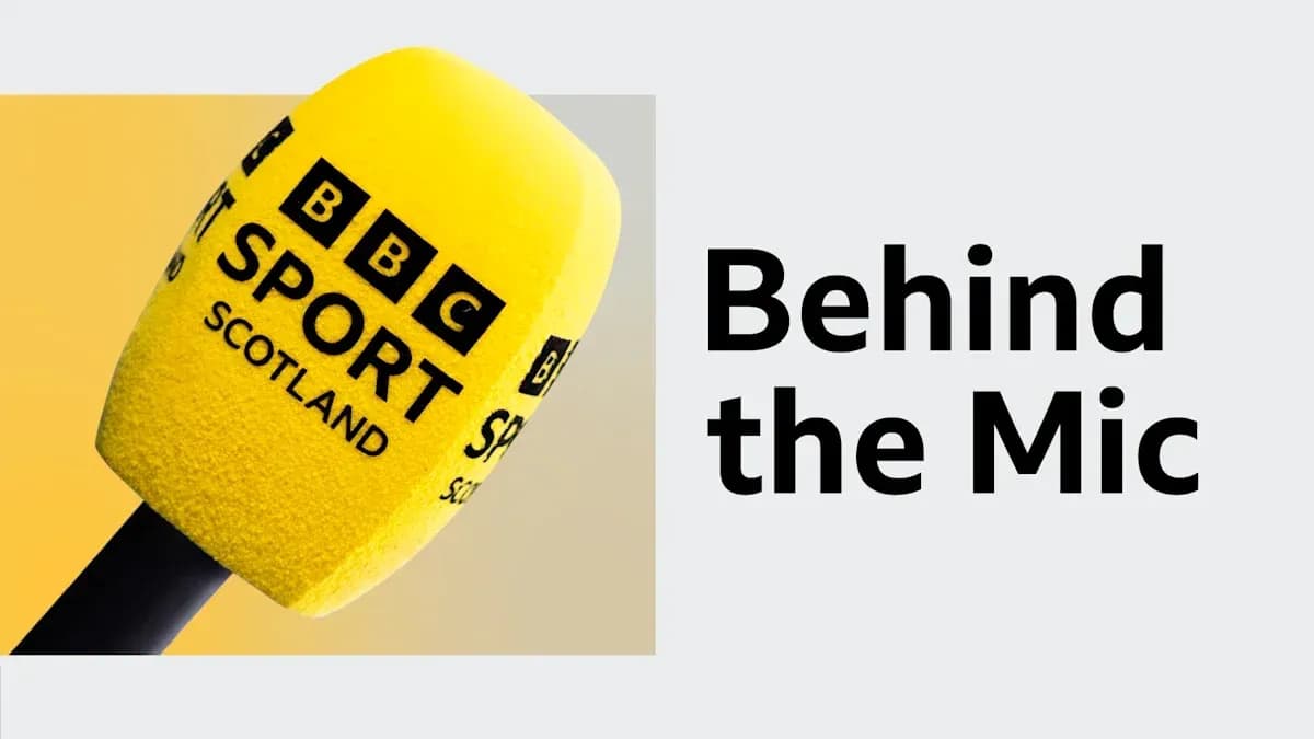 BBC Sport Scotland microphone on a yellow background