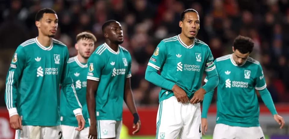 Liverpool players during Premier League match