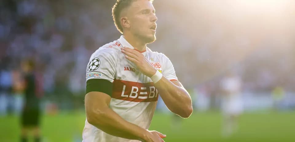 Player celebrating during a Champions League match