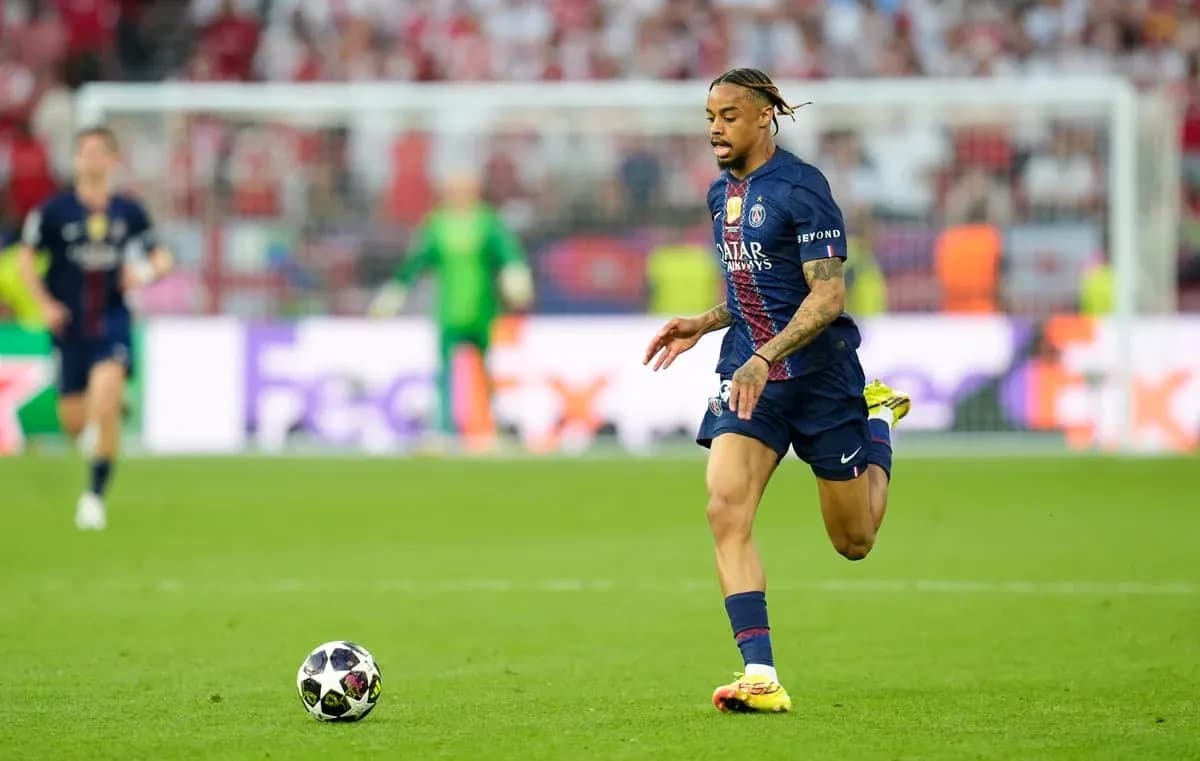 Player running with ball during UEFA match