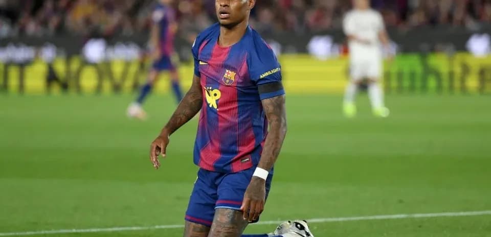 Player on knees during a football match