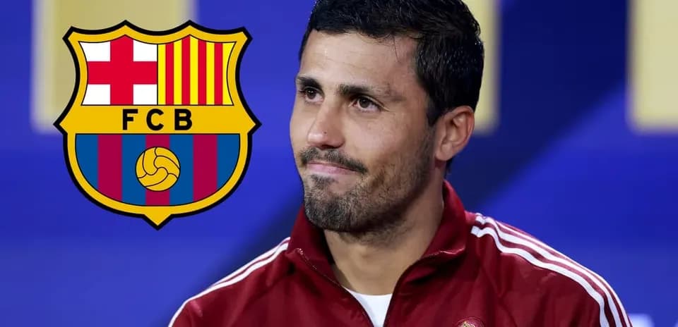 Player speaking with FC Barcelona logo in background
