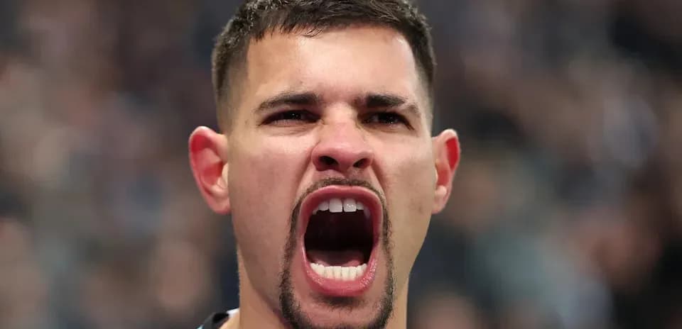 Player yelling during a sports event celebration