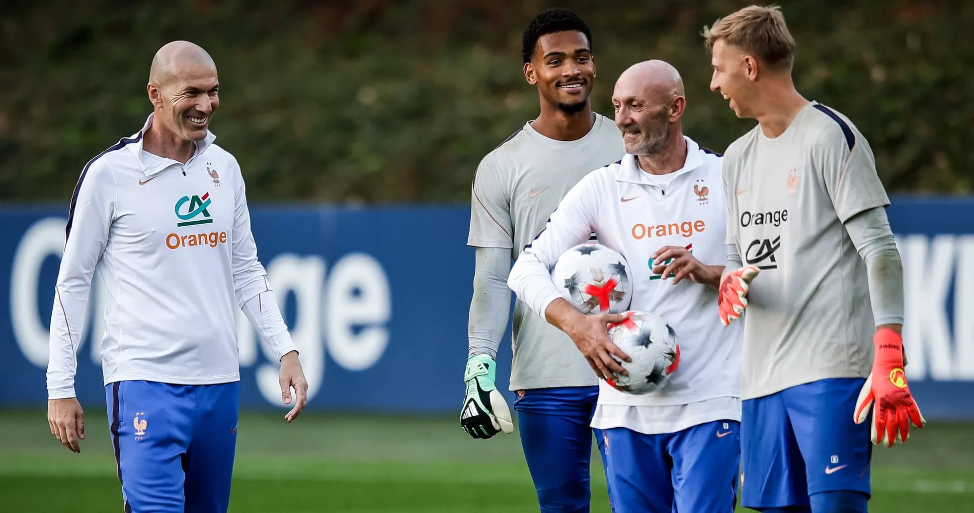 France team members during a training session