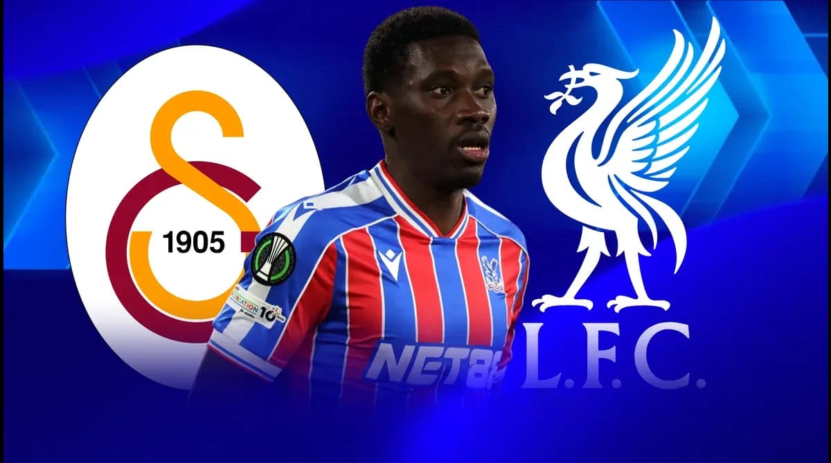 Player in Crystal Palace kit with team logos