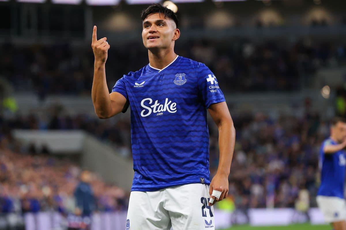 Everton player celebrating during match